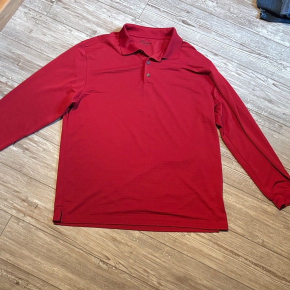 Walter Hagen Red Long Sleeve Polo Shirt - Picture 1 of 6